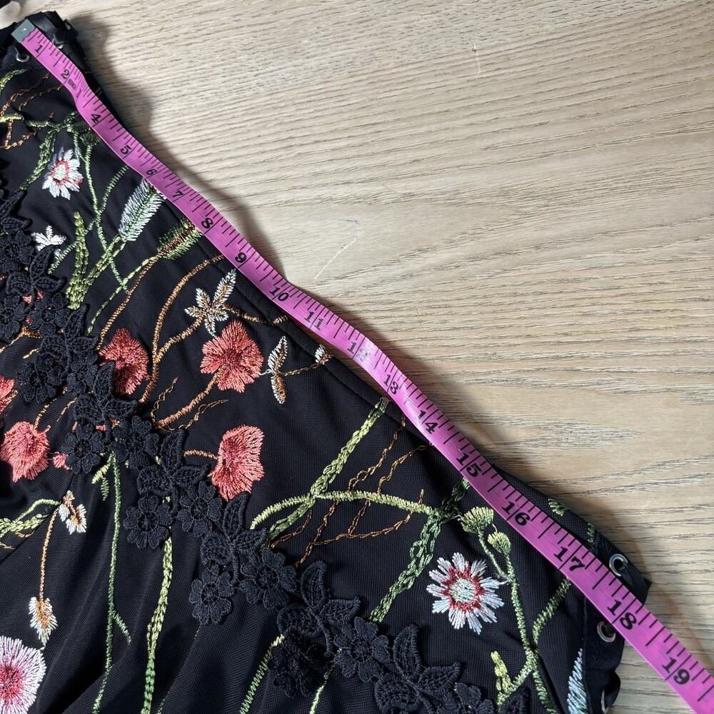 NWT IHeartRAVES LACE FLOWERFIELDS STRETCH RUFFLE SKIRT New Festival Floral 1X - Picture 4 of 8